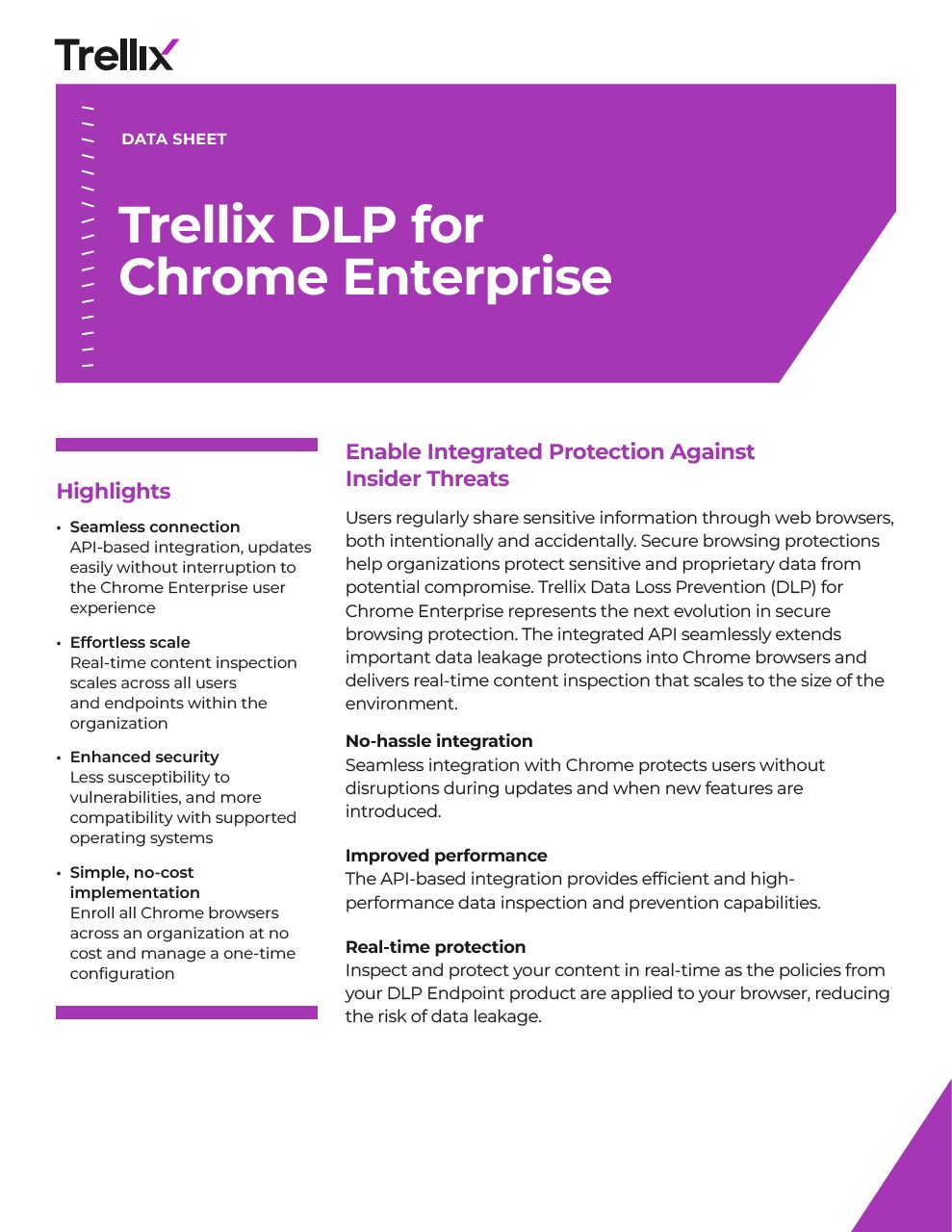 Thumbnail of PDF document: Trellix DLP for Chrome Enterprise Data Sheet