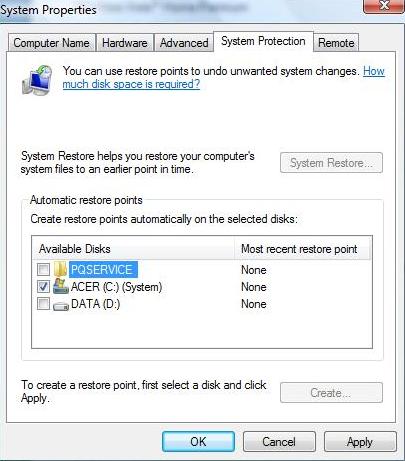 Windows Vista Restore
