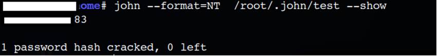 Figure 3. Cracking NTLM Hashes offline 